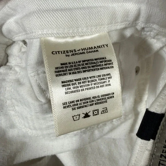 Citizens of Humanity White Denim Cutoff Shorts Size 30 Frayed Hem‎ - Picture 4 of 11